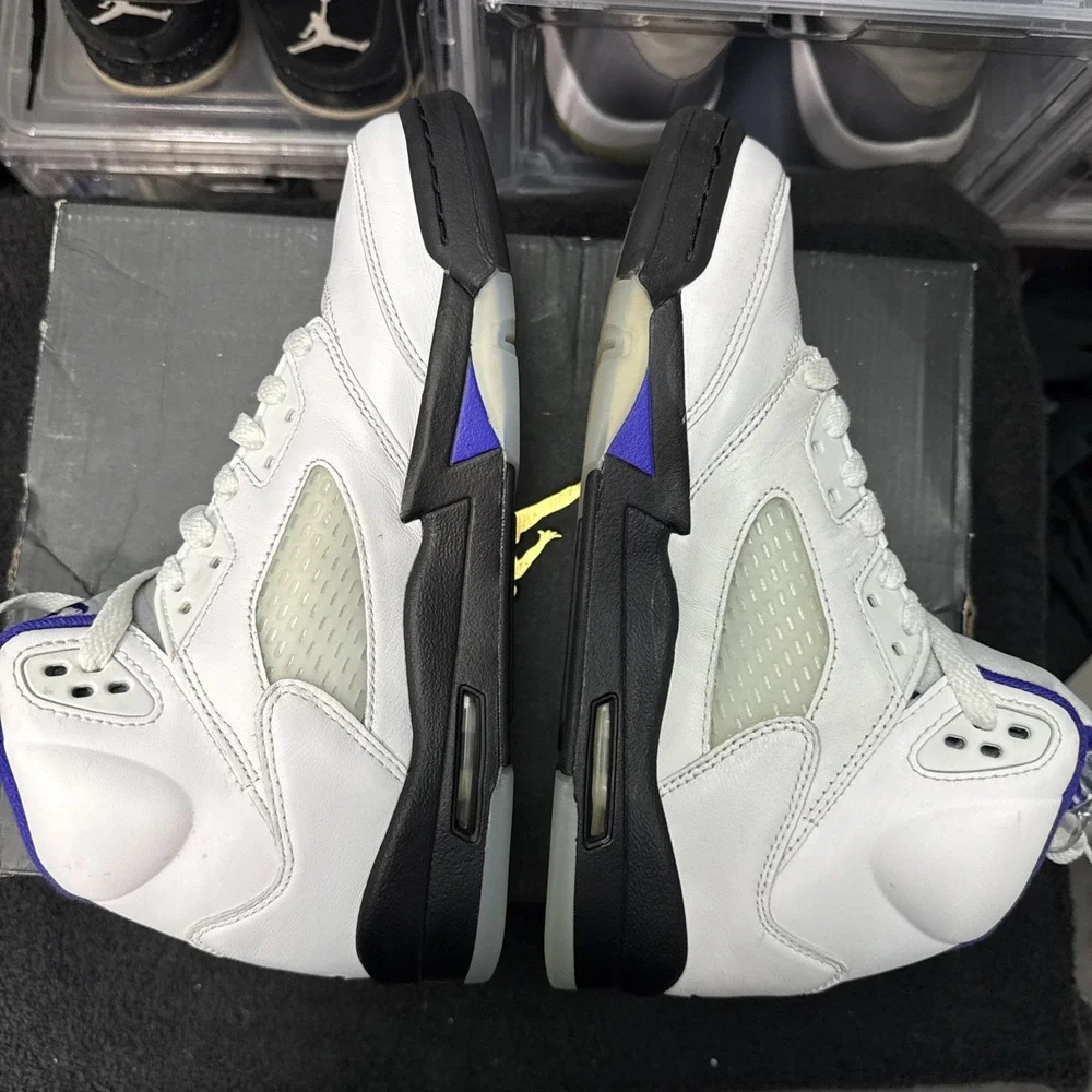 Jordan Air Jordan 5 Retro Concord White Purple Black Leather Sneakers size 7Y - Picture 9 of 13